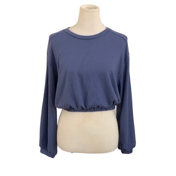 Altar’d state cropped cinched elastic hem long sleeved pullover - Picture 2 of 12